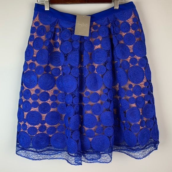 Anthropologie Dresses & Skirts - NWT Anthropologie Eva Franco albastru lace circle swirl skirt blue cobalt size 8
